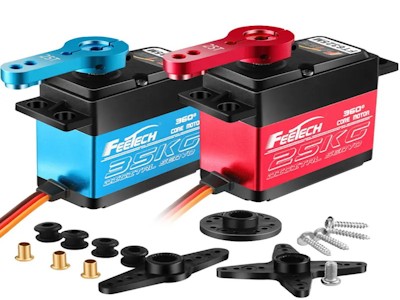 Oem/odm Digital High Precision 360 Control Angle 25kg Torque Servo Steel Gear Rc Servo For 1/8 1/10 Rc Boat Models Diy Robot